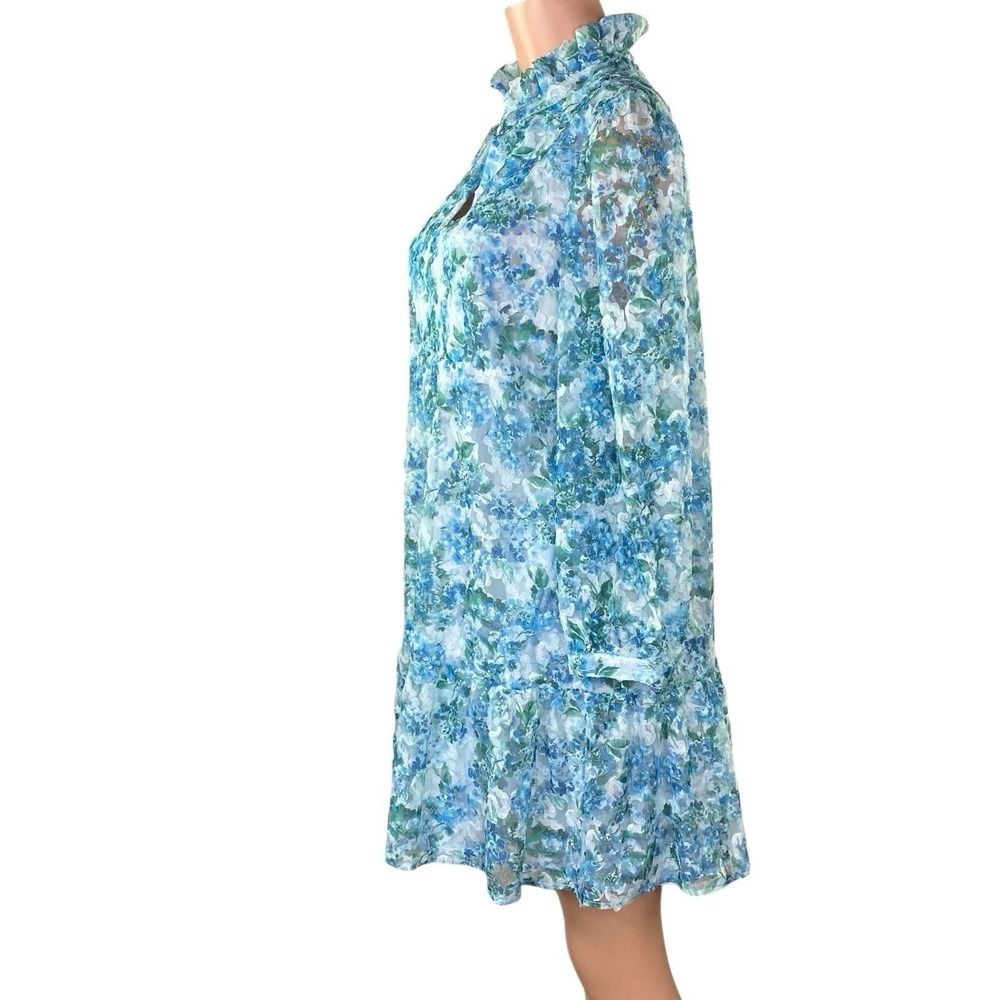 Tuckernuck Organza Palmerston Dress Water's Edge Hydrangea XL Feminine Whimsical - Picture 4 of 16
